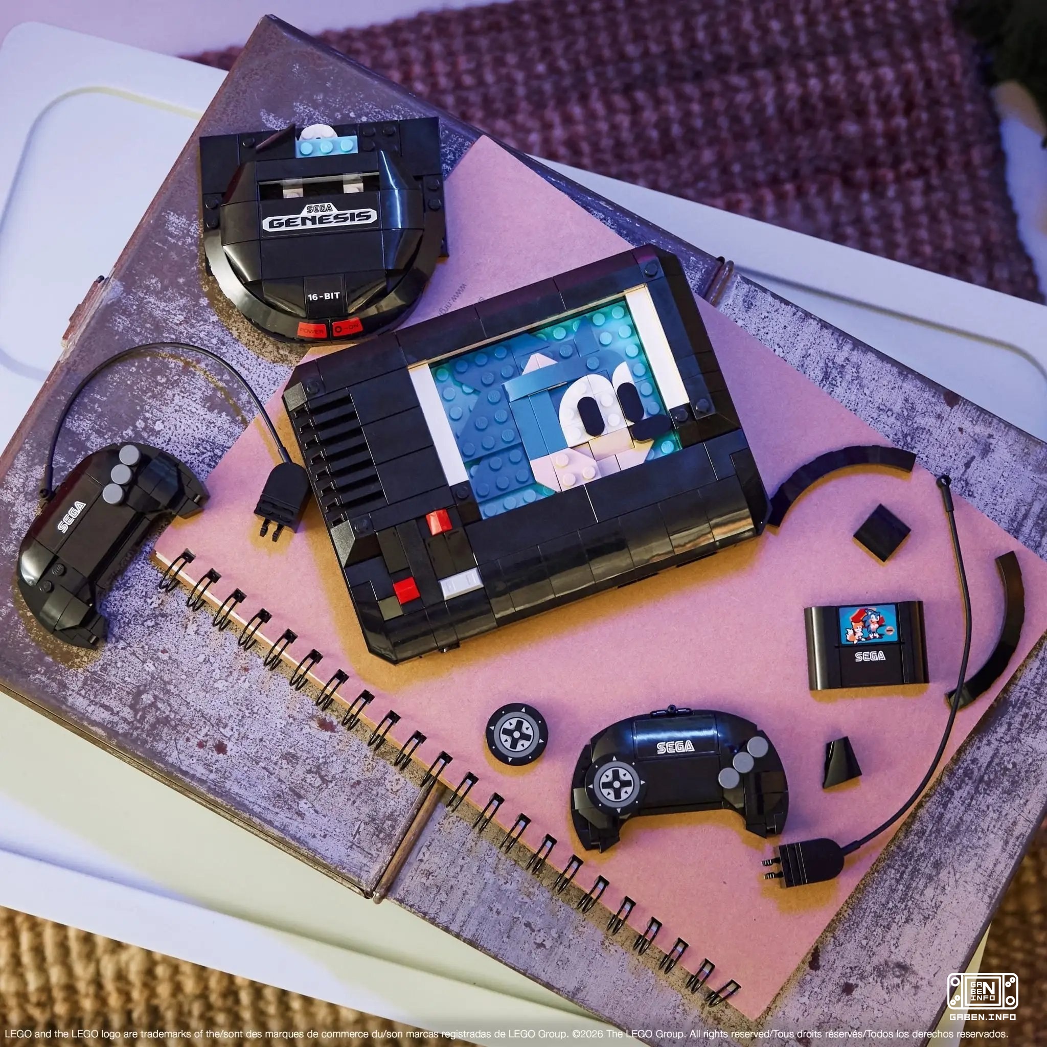 LEGO will release a Sega Genesis set on June 1. The $40 set includes a console with two gamepads, a cartridge with a sec...