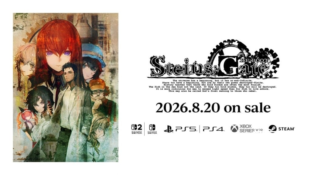 The remake of STEINS;GATE RE:BOOT will be released on August 20 in Japan on PS5, Xbox Series, PS4, Switch and PC. The re...