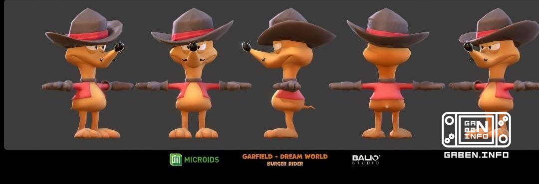 AND HOW TO LIVE NOW?: a character model from the unreleased game about Garfield - Garfield - Dream World has been leaked...