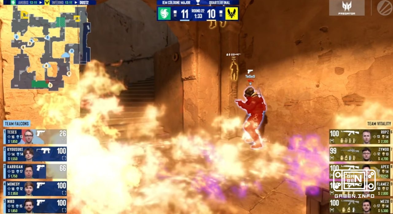 🔥 Molotov who changed fate (TeSeS with two HP will kill flameZ, who could not prefire him)