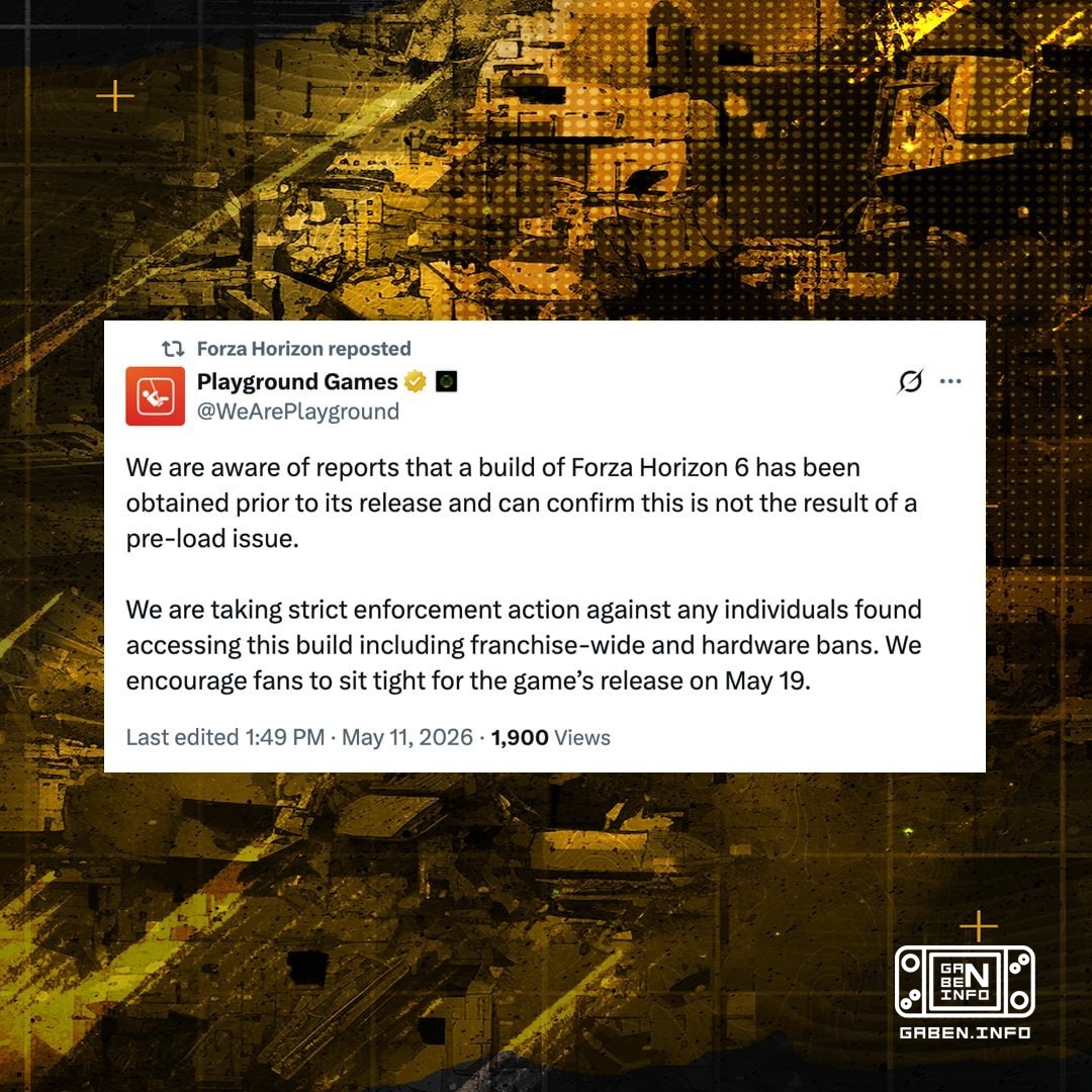 Playground Games are banning all early birds on the leaked build of FH6. Anyone who tries to test their fate will even r...