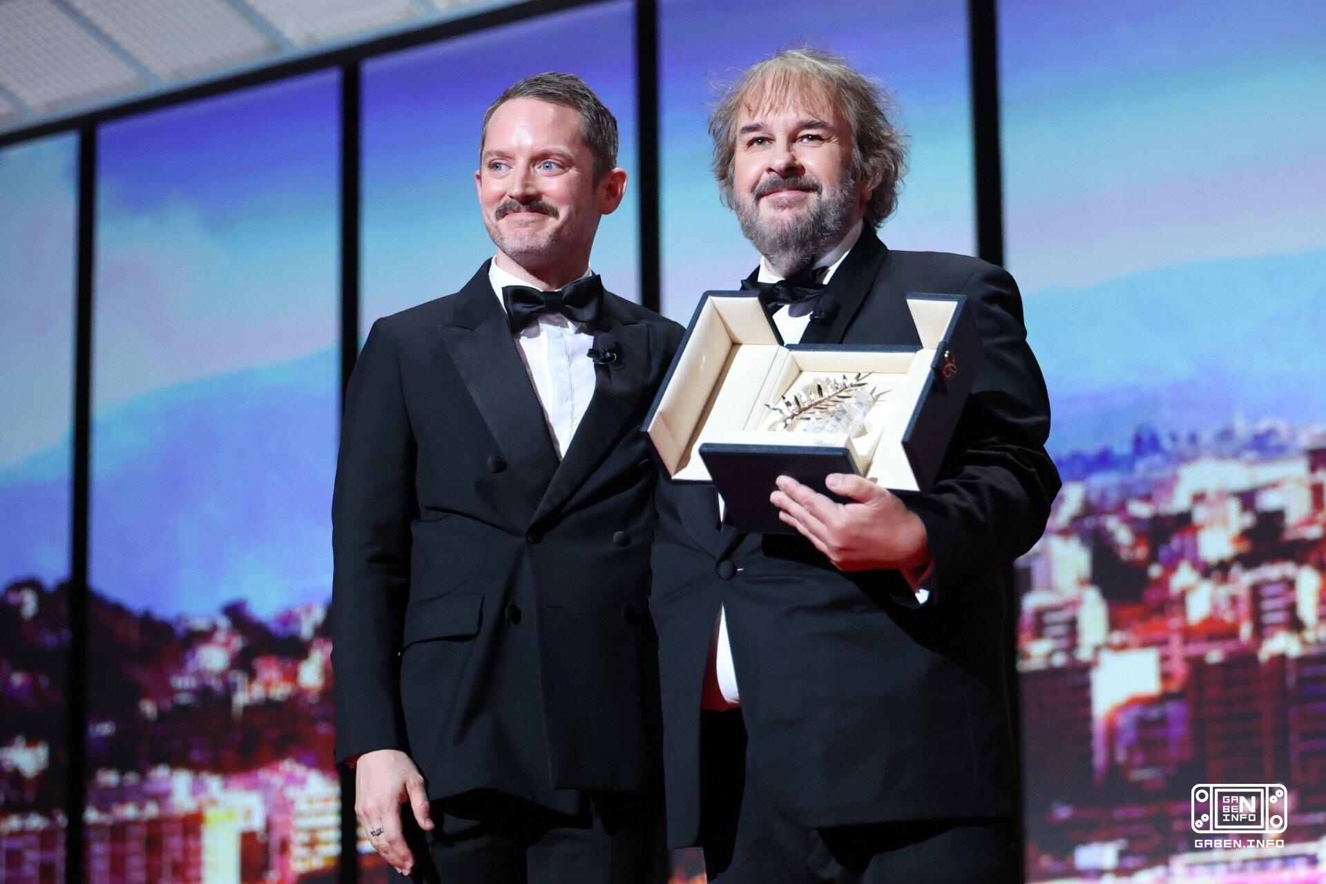 Peter Jackson was awarded the honorary Palme d'Or at the Cannes Film Festival.The award was presented by Elijah Wood, a ...