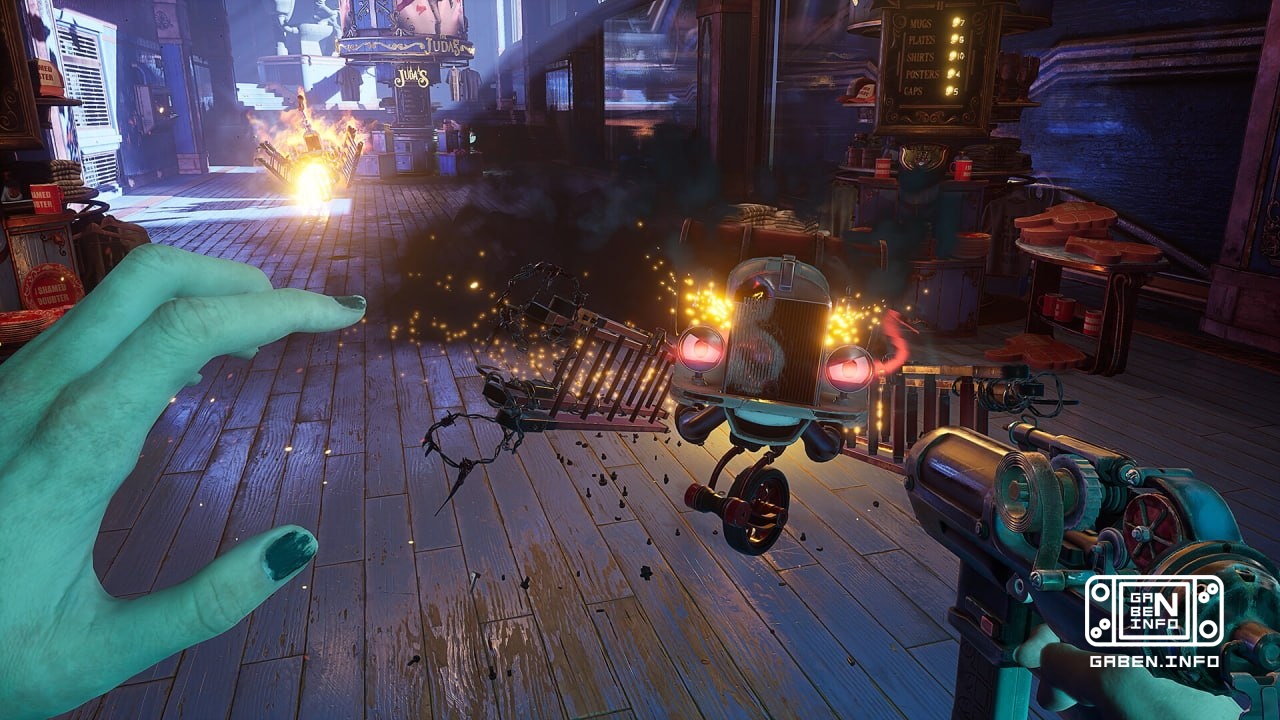 Ken Levine said he eschews realism in graphics because the approach is "expensive and doesn't age well."He compared Juda...