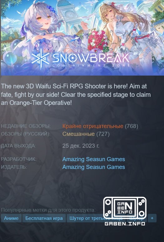 Snowbreak's ratings are plummeting Nobody liked the new censorship; players massively review the game on Steam.The game ...
