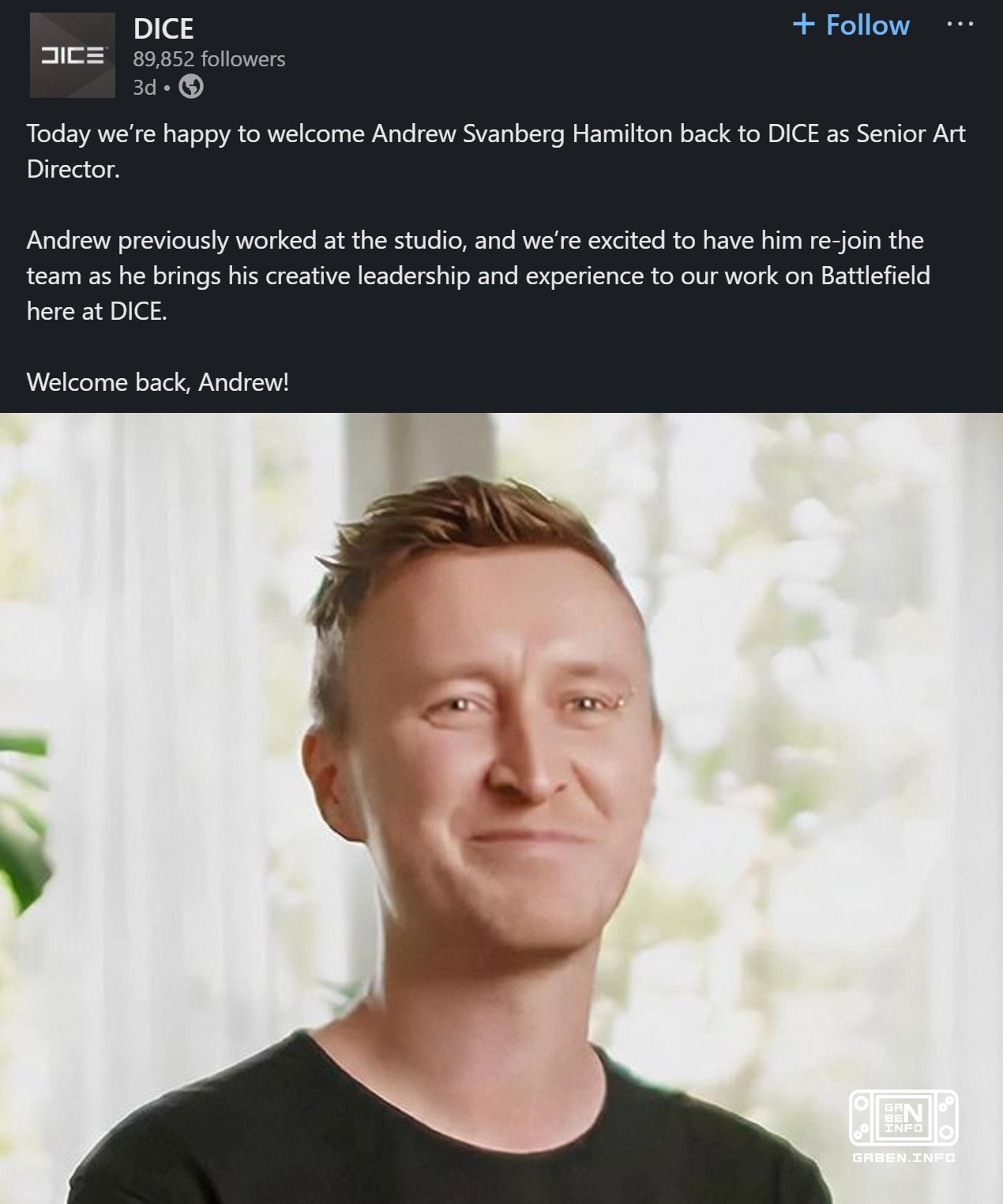 Andrew Swanberg Hamilton returned to DICE in the role of senior art director. Previously, he was responsible for develop...