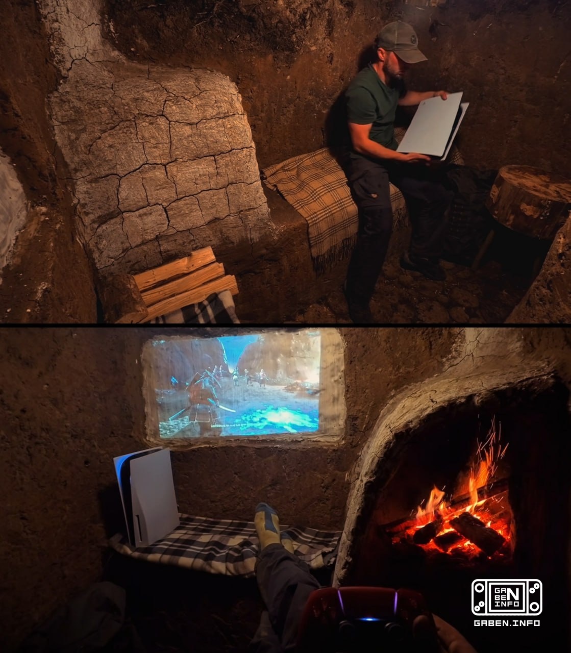 The guy went deep into the forest and built a stealth dugout there so he could quietly play PlayStation 5 while drinking...