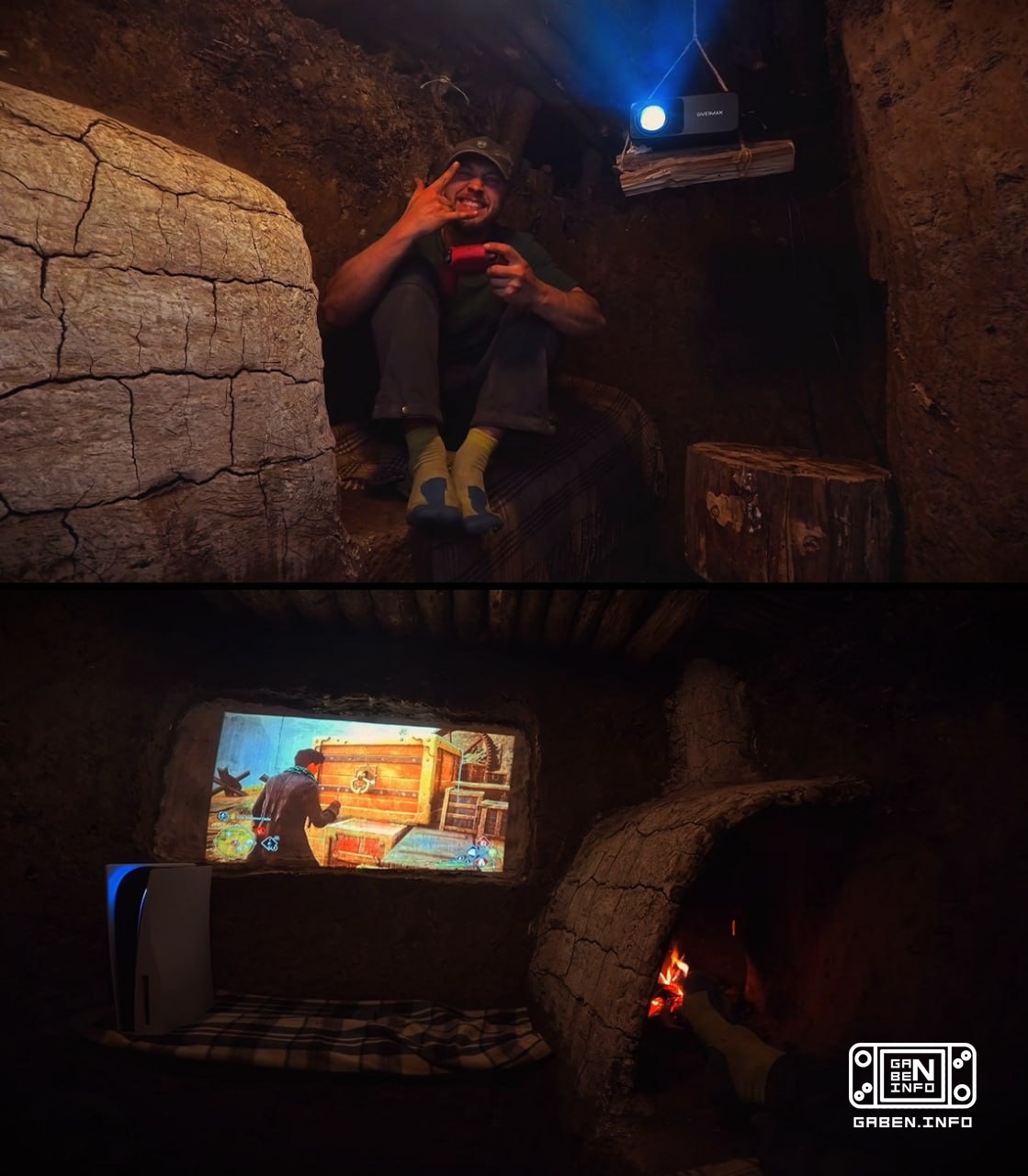 The guy went deep into the forest and built a stealth dugout there so he could quietly play PlayStation 5 while drinking...