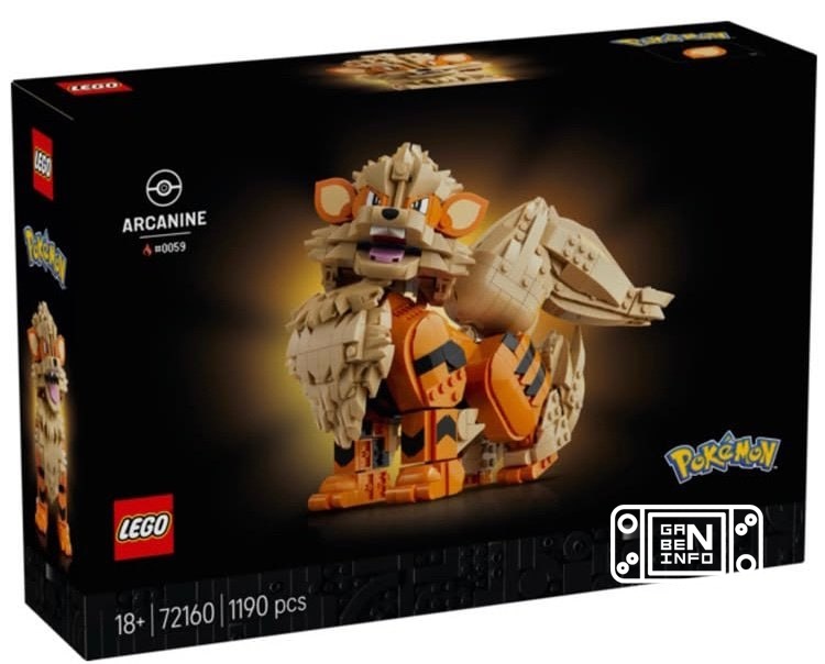 Leaked image of the Pokémon LEGO set with Arcanine It will go on sale on August 1 for $110, which will include 1,190 pie...