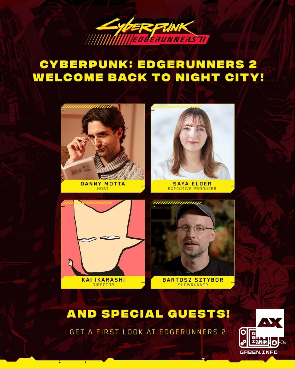 Details about Cyberpunk: Edgerunners 2 will be shared on July 4 at Anime Expo 2026. The presentation will start at 05:30...