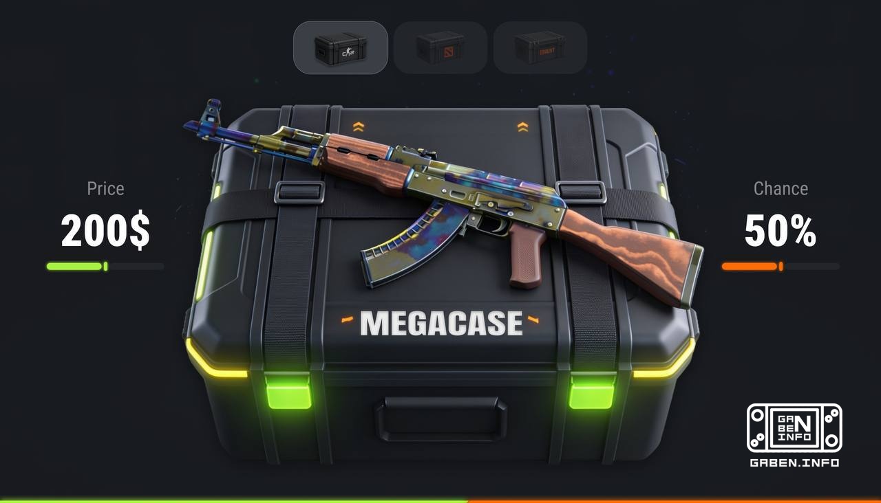In the beta version, a unique website with cases for the games CS2, Rust and Dota 2 appeared - MEGACASE!💰 🔧Features: - T...