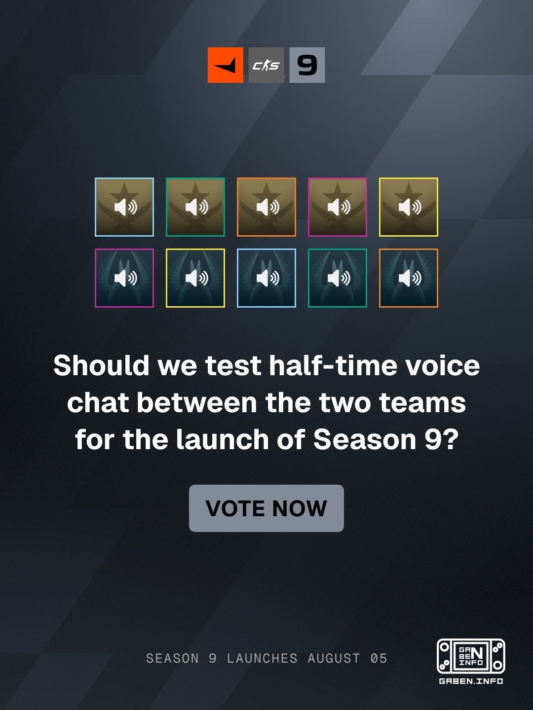 ⚡️ FACEIT در حال برگزاری رای گیری برای فعال کردن چت صوتی بین تیم ها در طول تغییرات جانبی برای فصل 9 VOTE است.POKE.