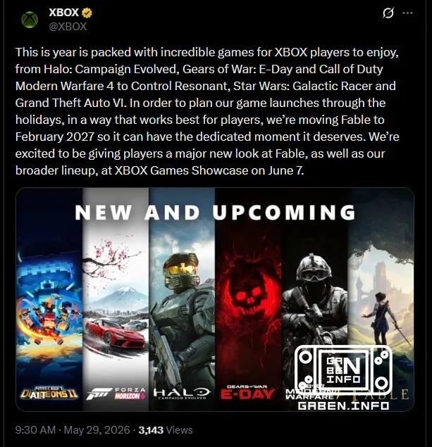 NUCLEAR BOMB: Fable has been postponed to February 2027 XBOX is postponing it so that there is enough room to play a var...