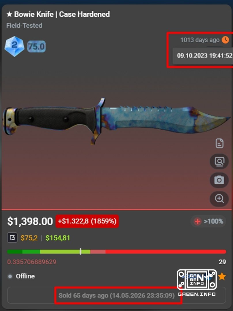 Blue Gem who could: This knife was on sale for THREE YEARS 😂 Bowie's owner with the valuable blue pattern put it up for ...