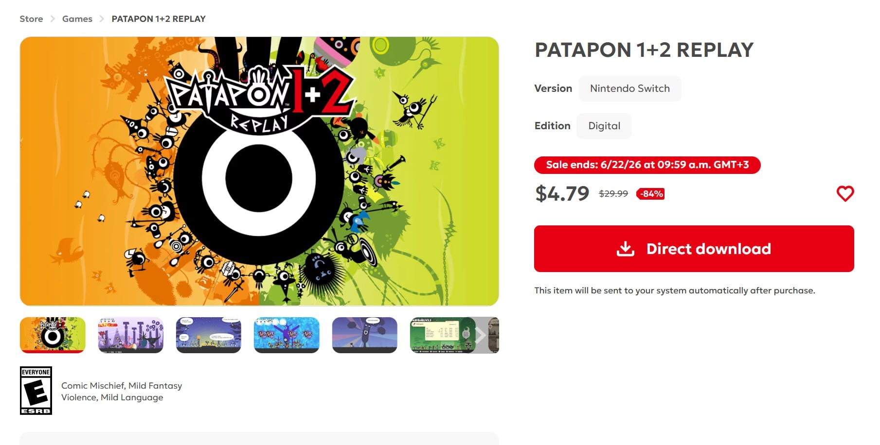Тем временем первые две части Patapon можно купить на Nintendo Switch за 5 долларов (400 рублей) Возможно это ошибка, по...