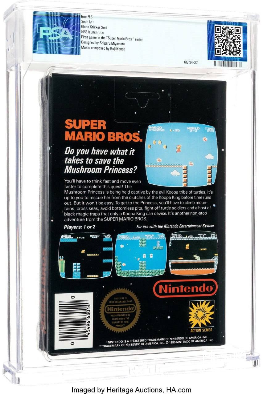 😮 A sealed copy of Super Mario Bros.sold for $3 million Rare copy of Super Mario Bros.1985 became the most expensive vid...