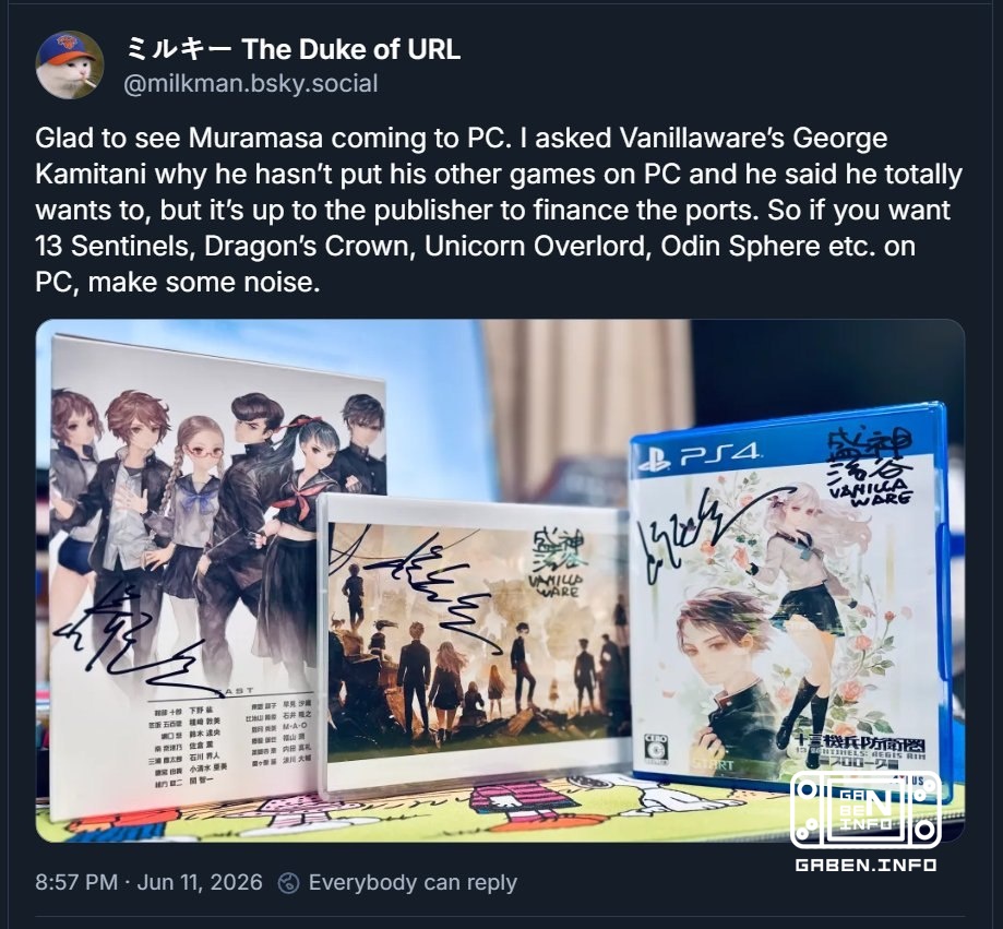 The founder of Vanillaware (Unicorn Overlord, 13 Sentinels, Dragon's Crown) is not against ports on PC. According to Geo...