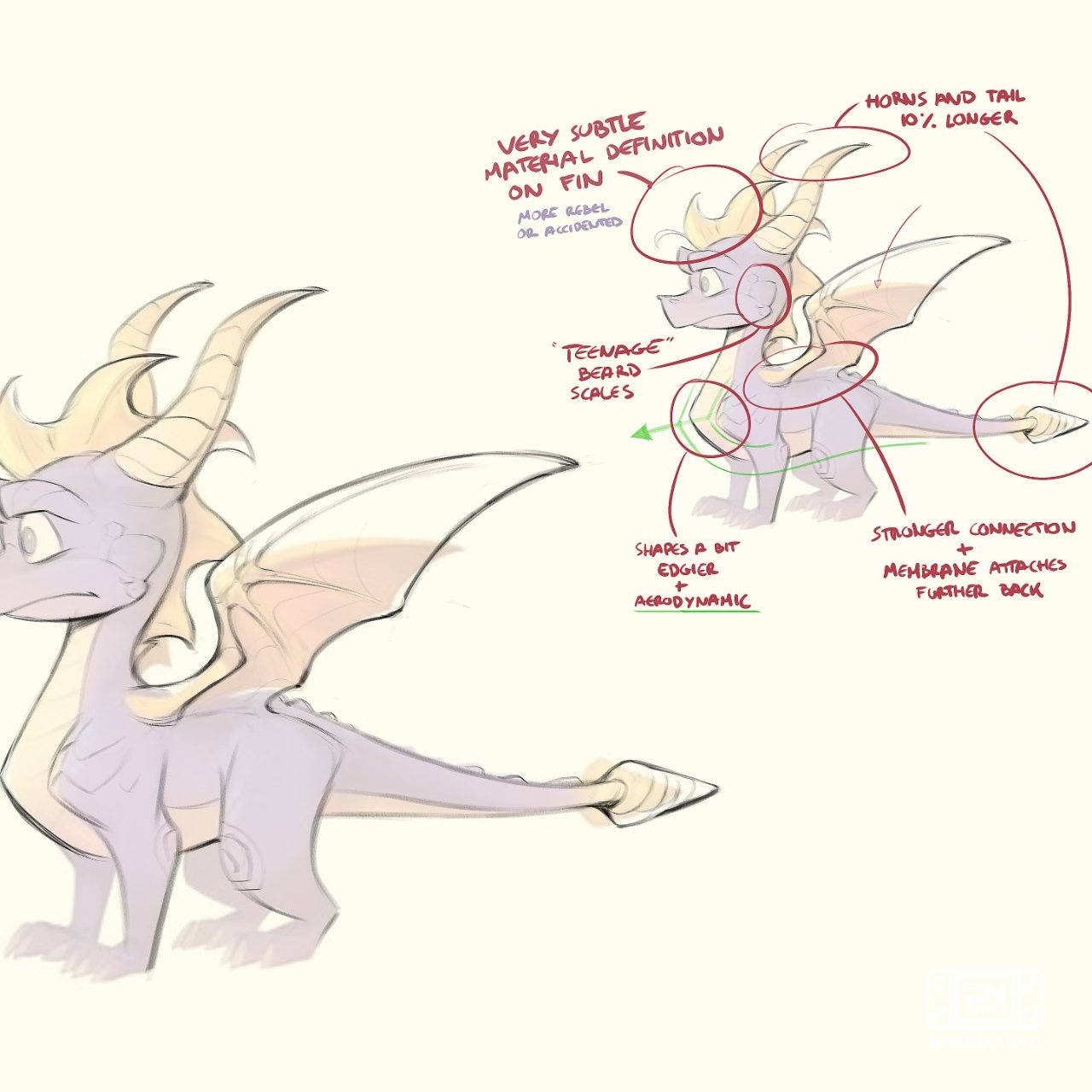 Toys For Bob поделилась новыми эскизами дракончика Spyro Среди референсов даже затесался культовый мультсериал Batman Be...