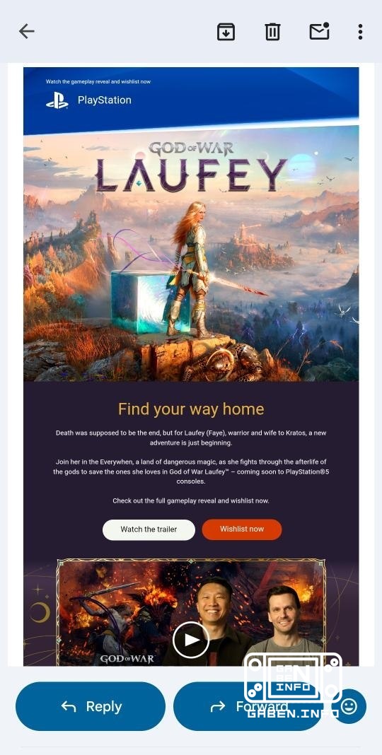 Sony ha comenzado a enviar correos electrónicos a los propietarios de PlayStation 5 con el mensaje "God of War: Laufey -...