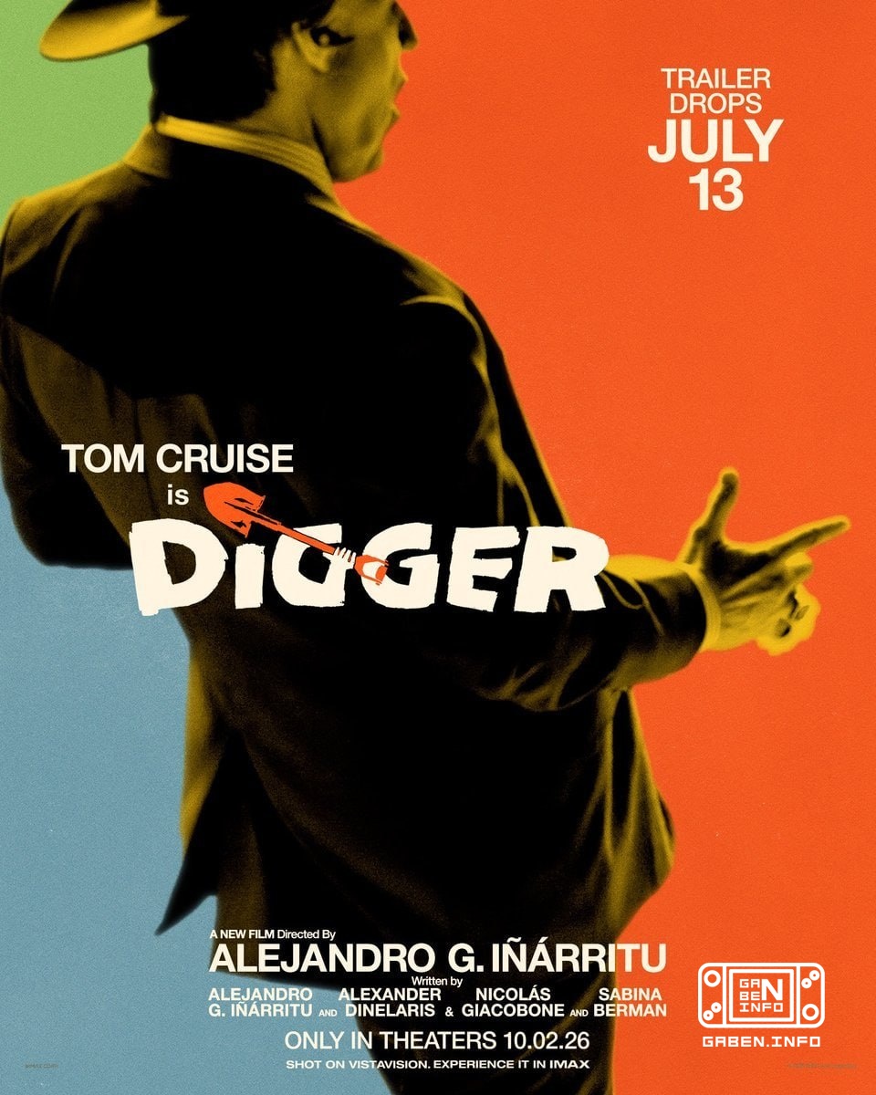 New poster for the movie "Digger" with Tom Cruise. The trailer will be released on July 13th.