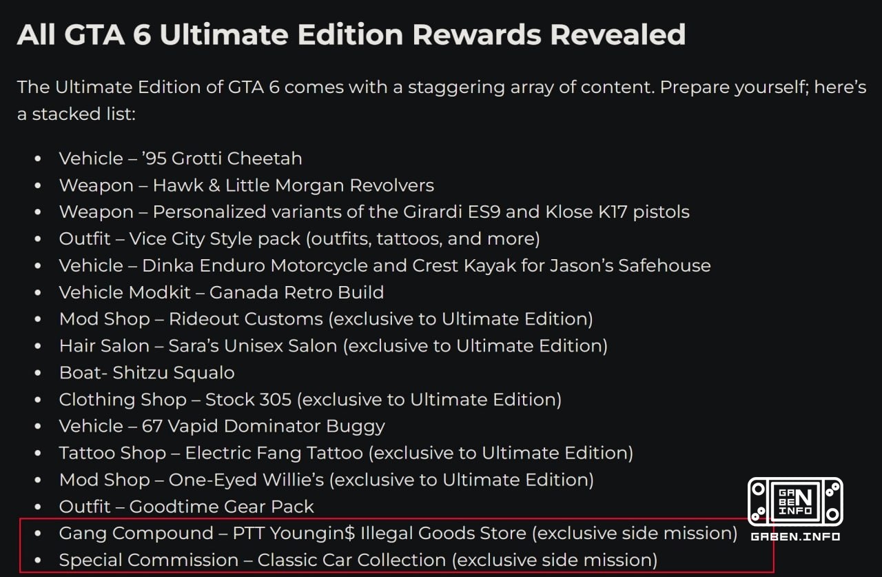 La estafa en GTA VI continúa Resultó que, además de ropa y tiendas exclusivas, la Ultimate Edition tendrá dos misiones s...