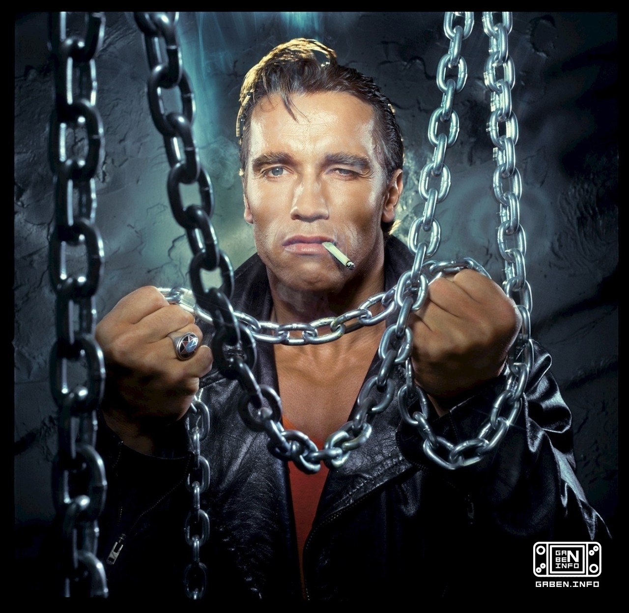 Арнольд Шварценеггер для промо к фильму "Терминатор" (1984)