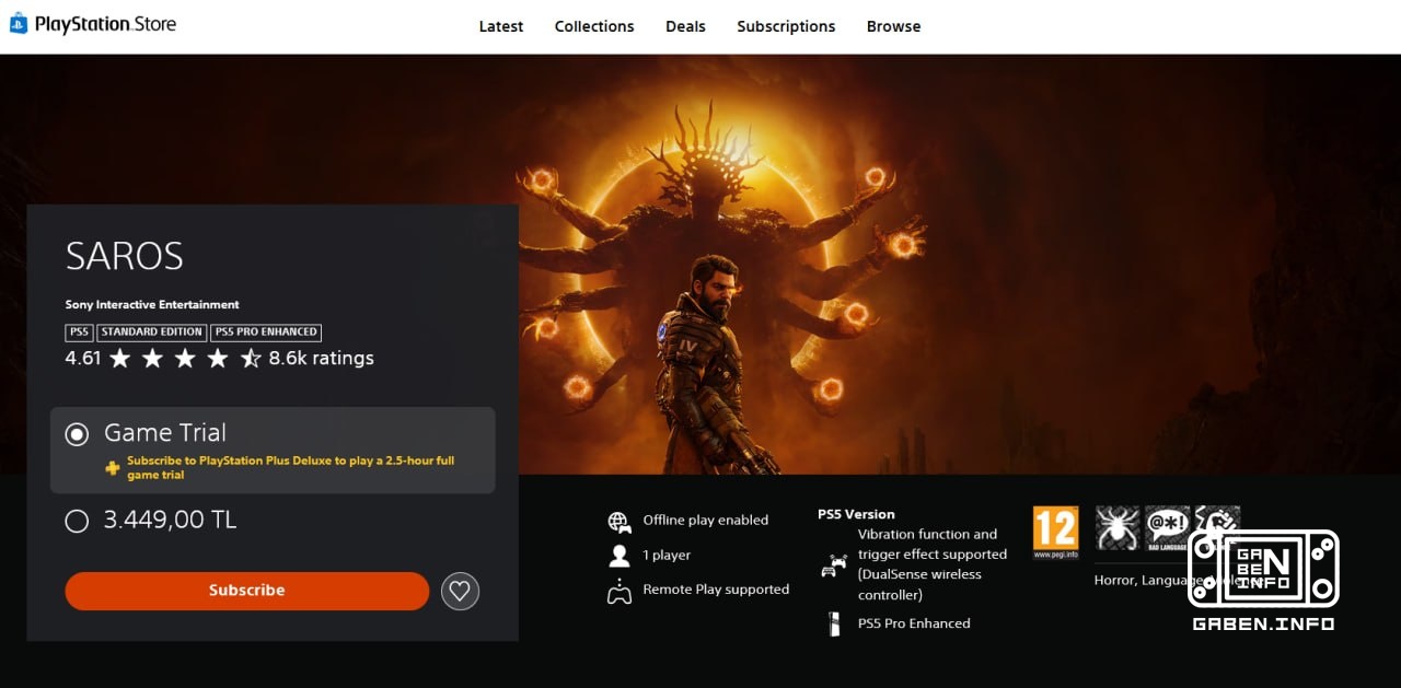 Подписчикам PS Plus Deluxe/Premium стала доступна 2,5-часовая демка Saros За это время можно пройти несколько первых уро...