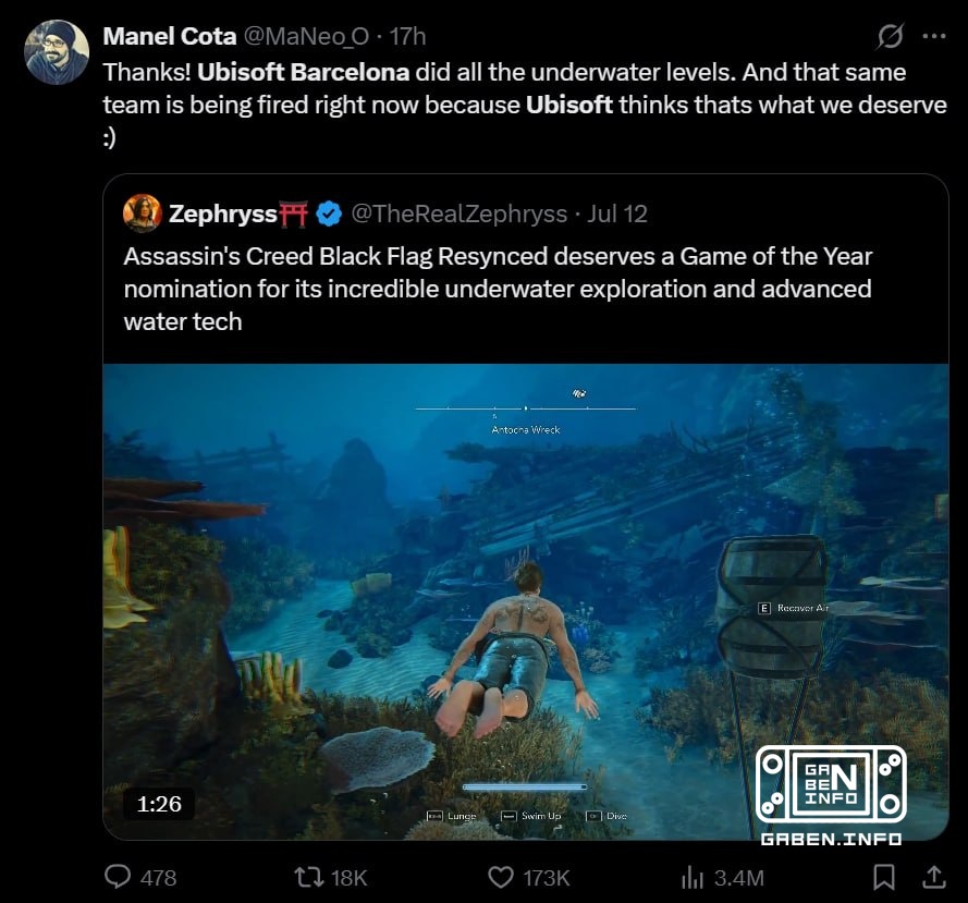 การสำรวจใต้น้ำทั้งหมดของ Assassin's Creed: Black Flag - Resynced ดำเนินการโดย Ubisoft Barcelona ซึ่ง... พวกเขาตัดสินใจตั...