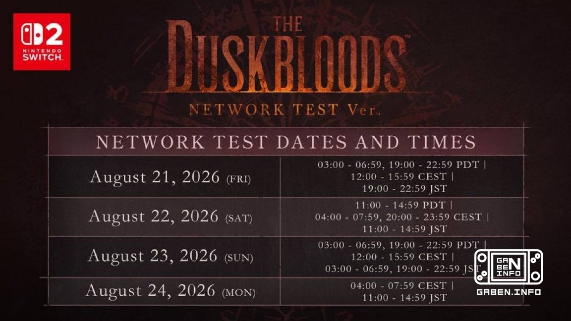 BREAKING: The Duskbloods technical test starts on August 21 at 13:00 Moscow time until 17:00 Moscow time. After that, it...