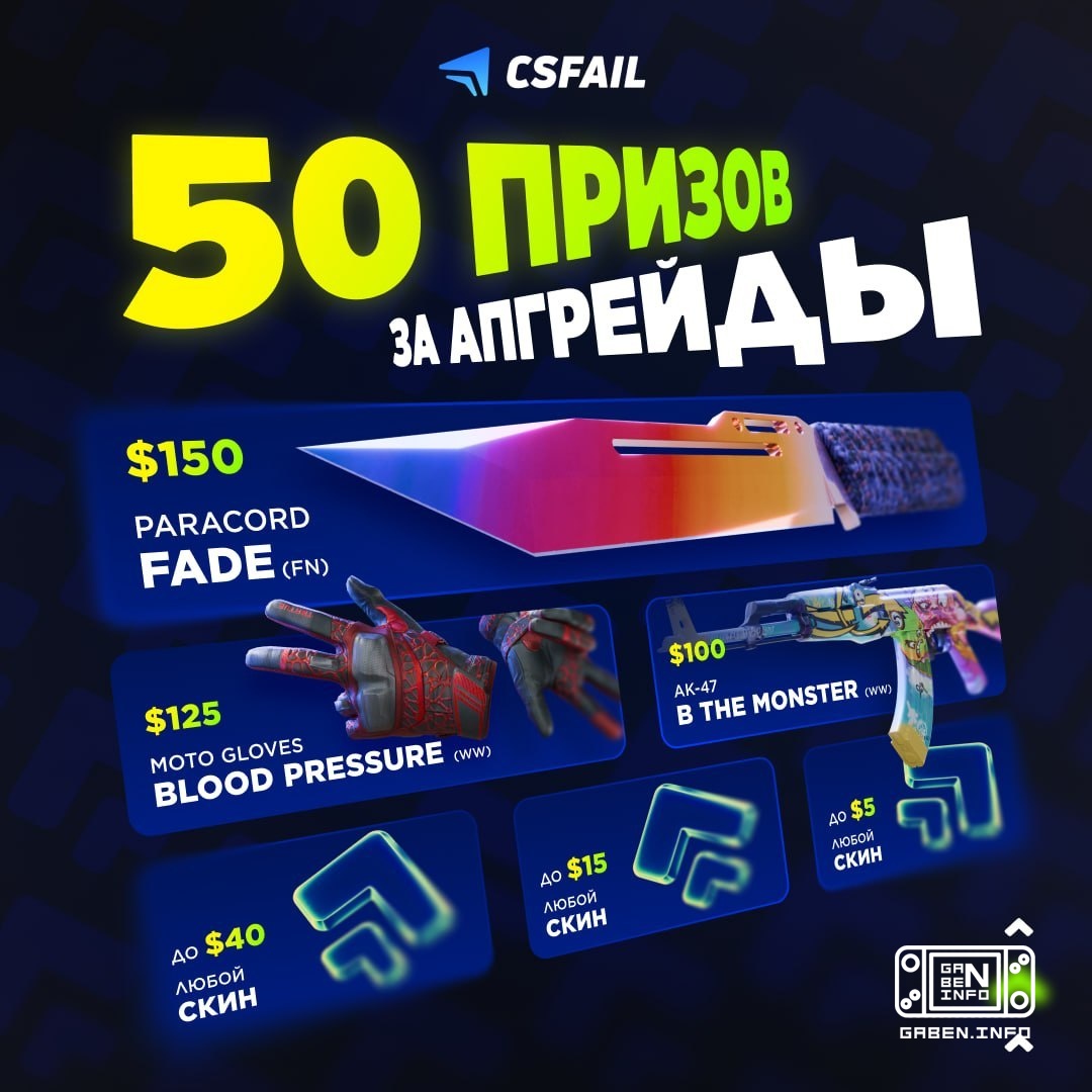 How to participate? Upgrade in a new mode > have arrived screen + CSFAIL ID in comments Prizes: 1. ★ Paracord Knife Fade...