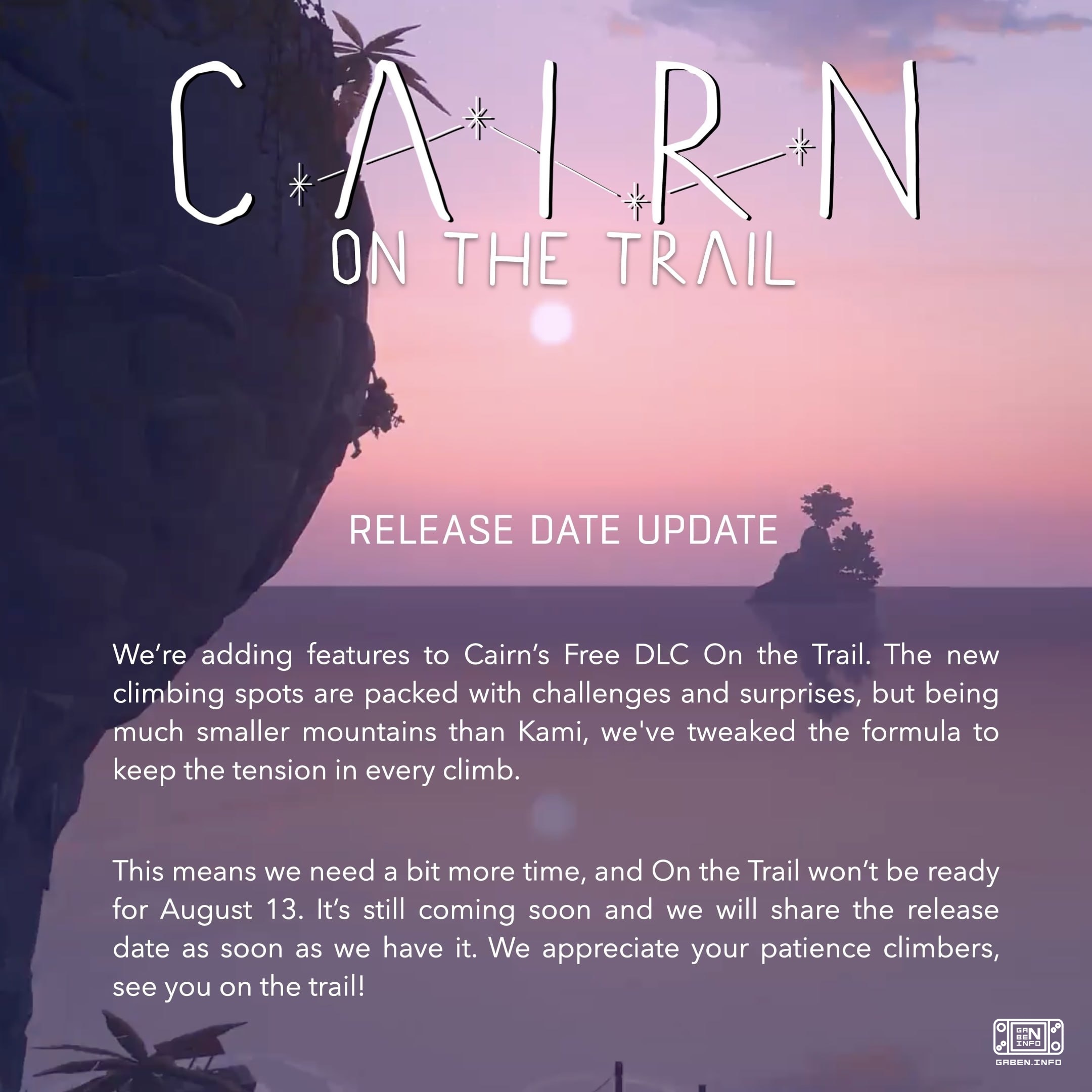 Das kostenlose Add-on Cairn: On the Trail wurde auf unbestimmte Zeit verschoben. Die Entwickler werden keine Zeit haben,...
