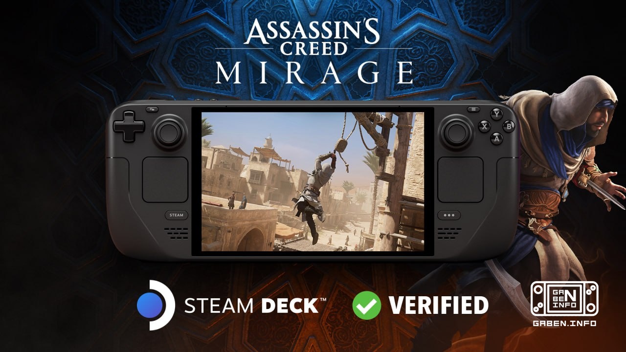 Assassin's Creed Mirage a reçu une plaque de compatibilité pour Steam Deck. Vous pouvez désormais profiter de la Nuit Ar...