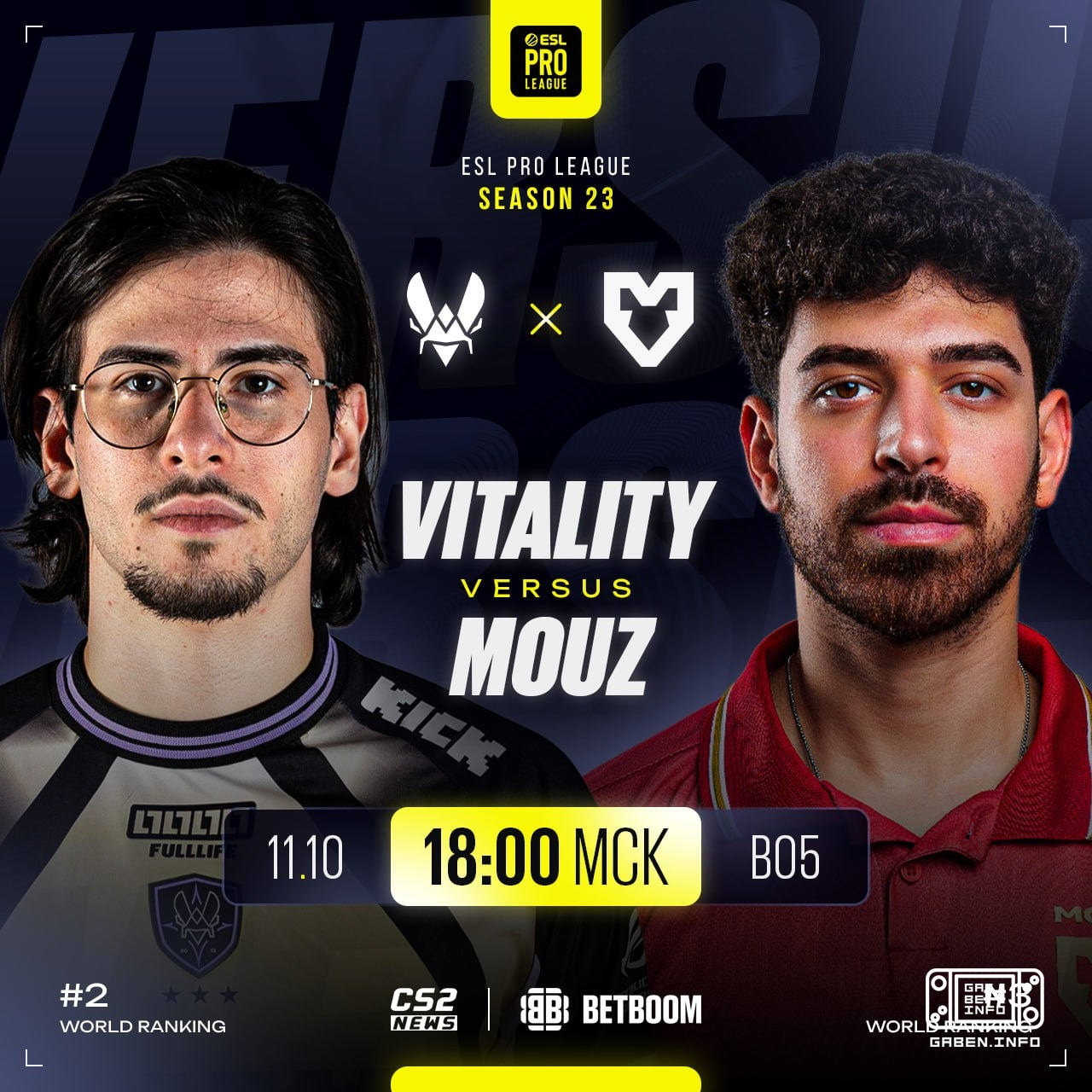🆚 Главное Эль Классико пары последних лет — уже сегодня. Vitality vs MOUZ — 18:00 по МСК