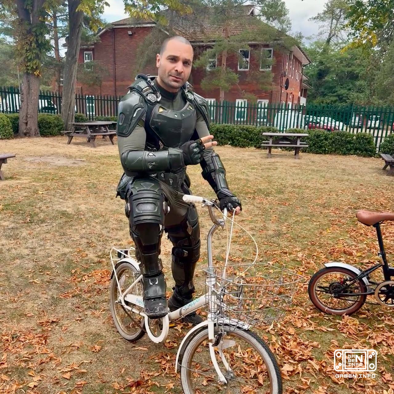 Michael Mando on the set of Spider-Man: New Day.