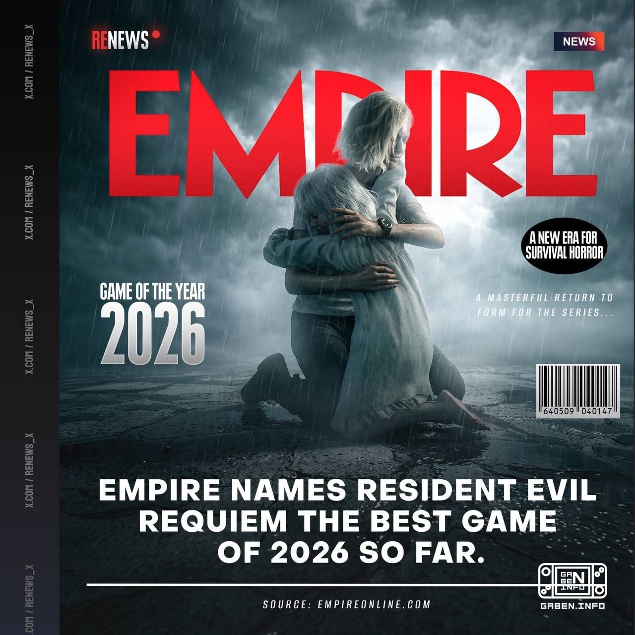 Das Empire-Magazin hat Resident Evil: Requiem als das beste Spiel des Jahres 2026 bezeichnet. Nur in zweiter Position wa...