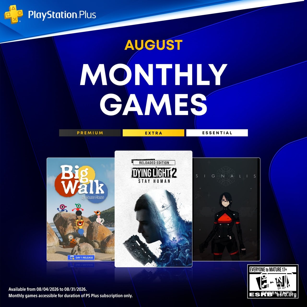 مجموعة PS Plus Essential لأغسطس أصبحت متاحة للتنزيل يُنشر: • Dying Light 2: Stay Human (Reloaded Edition) PS5، PS4 صوت +...