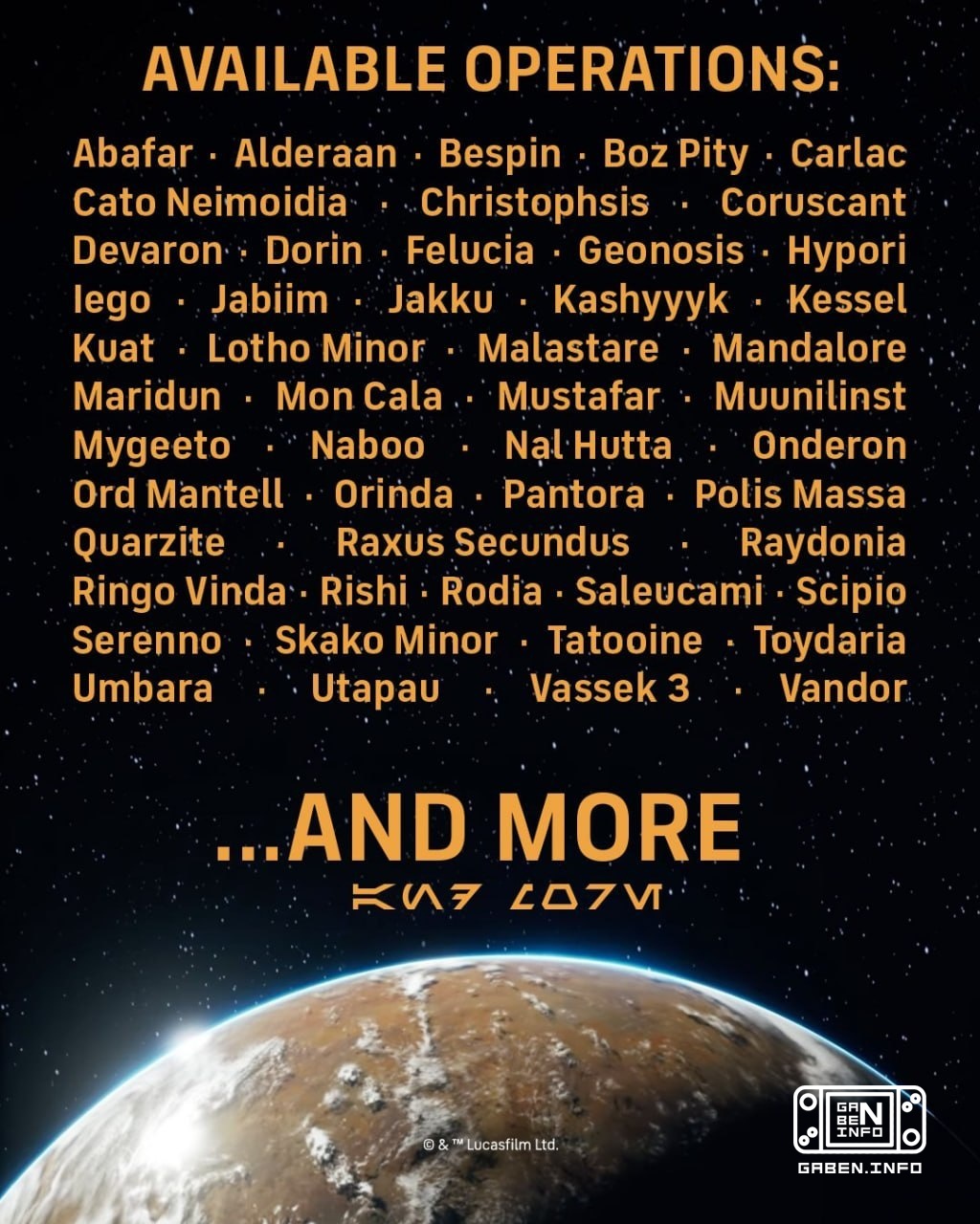 Twórcy Star War: Zero Company przedstawili listę dostępnych planet Gracze będą mogli odwiedzić dziesiątki znanych planet...