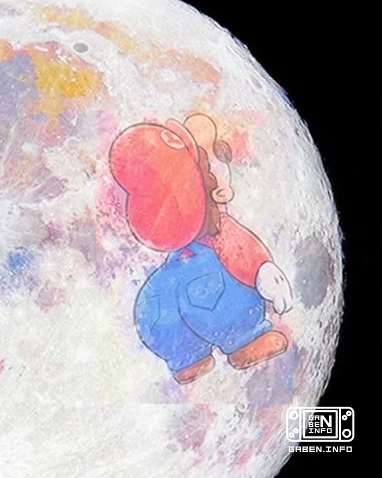 Mario on the Moon suddenly got caught up on the Internet. It's remarkable that the image itself, where the combination o...