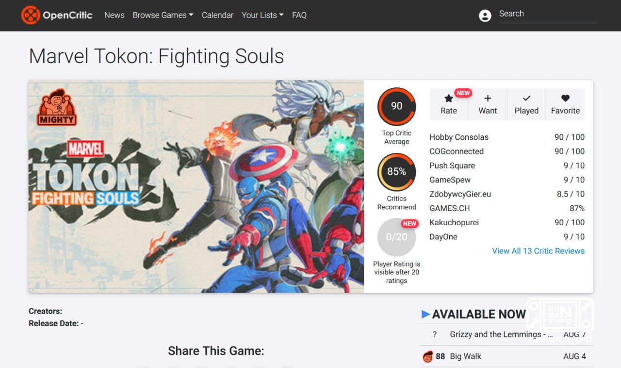 Marvel Tokon: Fighting Souls'ın ilk puanları ortaya çıktı Fighting , OpenCritic'te eleştirmenlerden 90 puan aldı 6 Ağust...