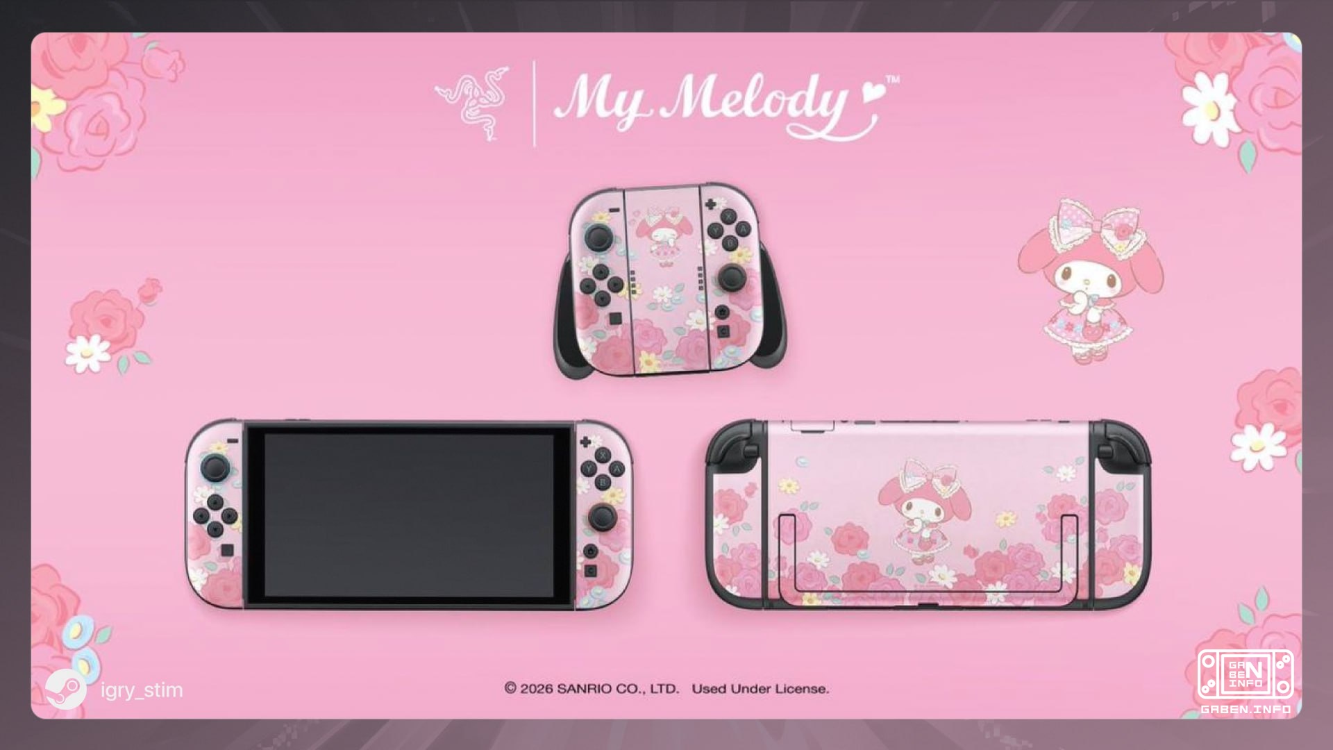 Nintendo Switch 2 has the best men 's skins Razer collaborated with Sanrio to showcase designs from My Melody, Cinnamoro...