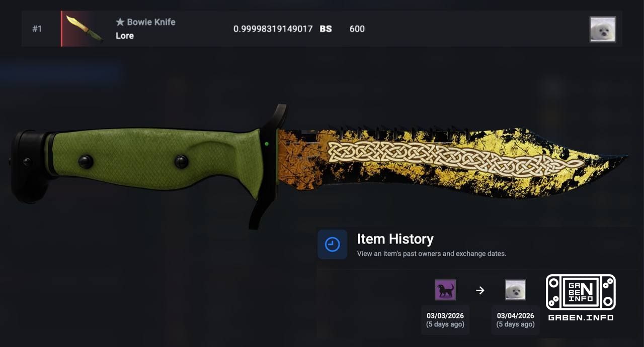 A couple of days ago “ohnePixel” crafted the top 1 dirtiest Bowie Knife in the entire game Float: 0.999983191 And almost...