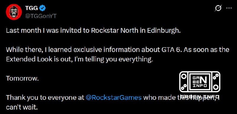 Завтра появятся превьюшки от журналистов и блогеров по GTA VI Об этом они начали сами сообщать в соц. сетях.