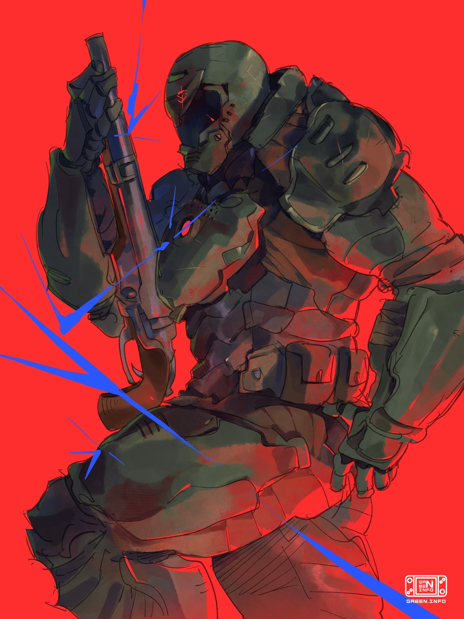 Doom Slayer and his love gun by MCS_137 @hypewave
