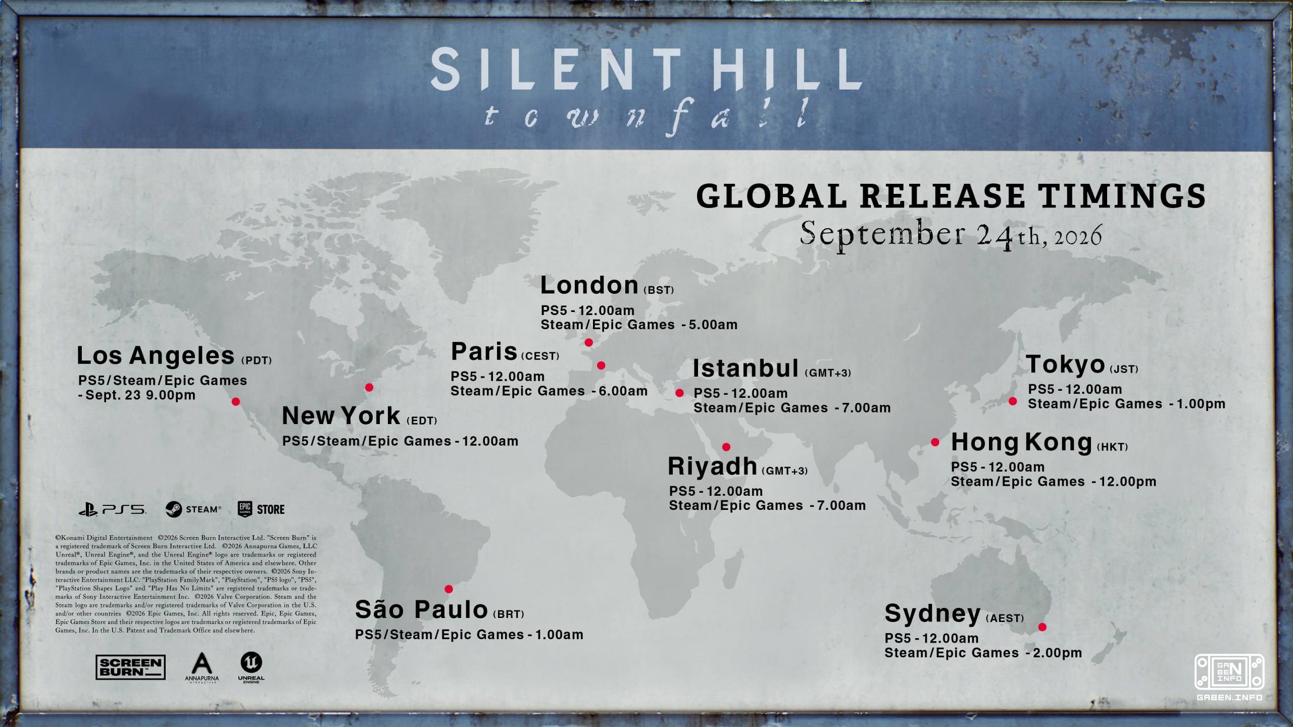 Silent Hill: Townfall will be released on September 24 at 7am on PC and consoles will release at midnight, so you can pl...