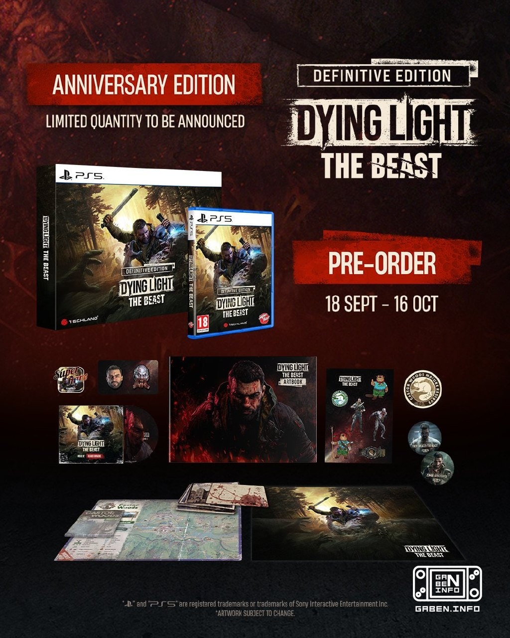 为了纪念游戏诞生日,Dying Light: The Beast将获得PS5的实体版. 这将包括卡斯特伍兹的地图,手册,OST和其他小鱼儿.
