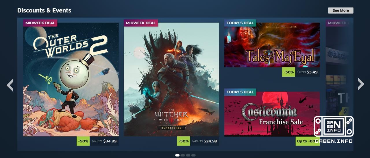 At the beginning of 2027, Steam's Discounts and Events section will be changed to a dynamic and personalized format.