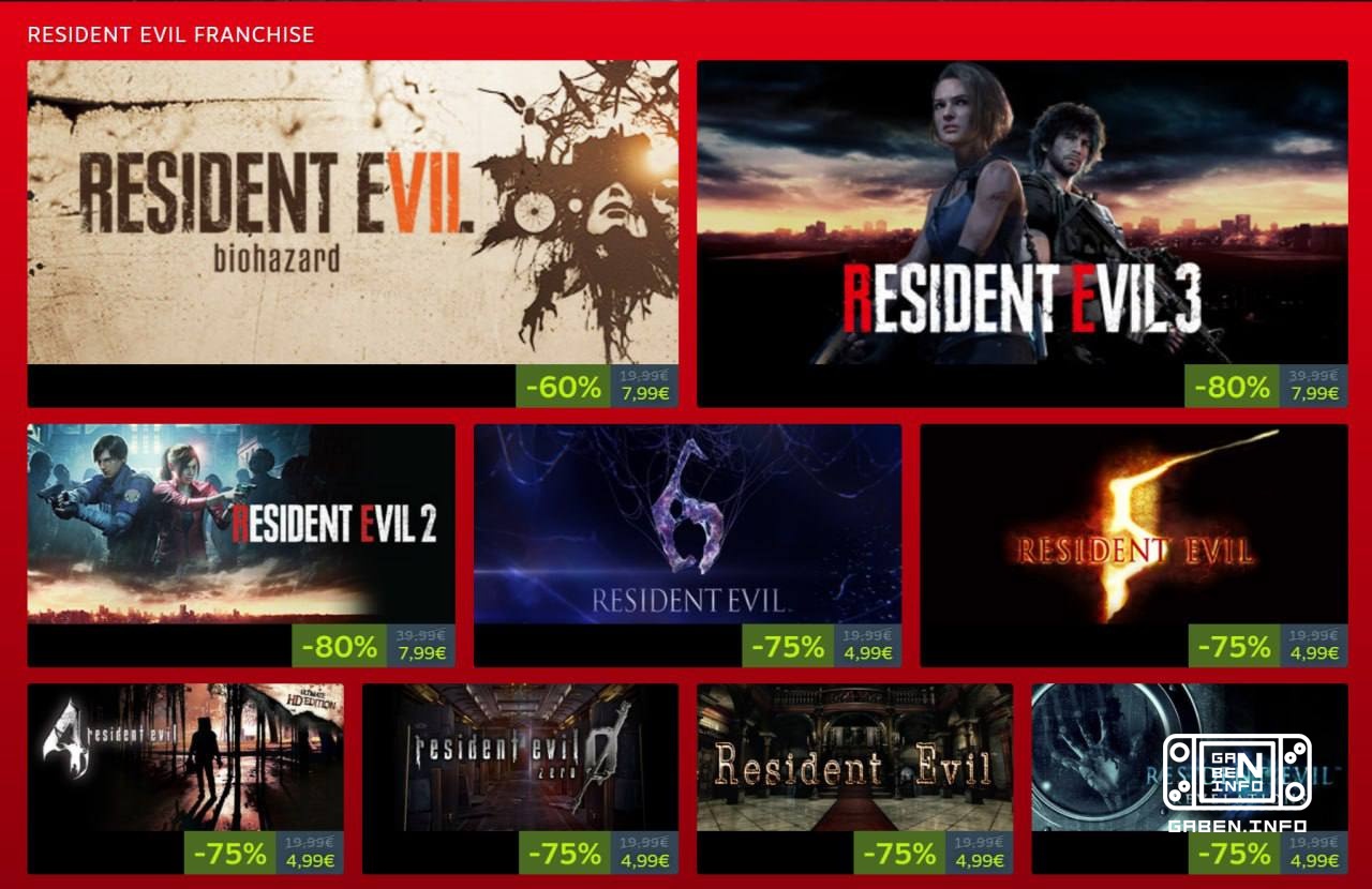 لقد بدأت بيع Resident Evil على Steam حصلت على خصومات على الأجزاء الرئيسية، Revelations، Umbrella Corps وغيرها من الألعاب...