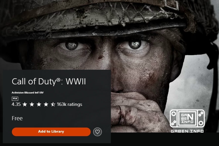 Call of Duty: WWII is now FREE on the PS Store. ,