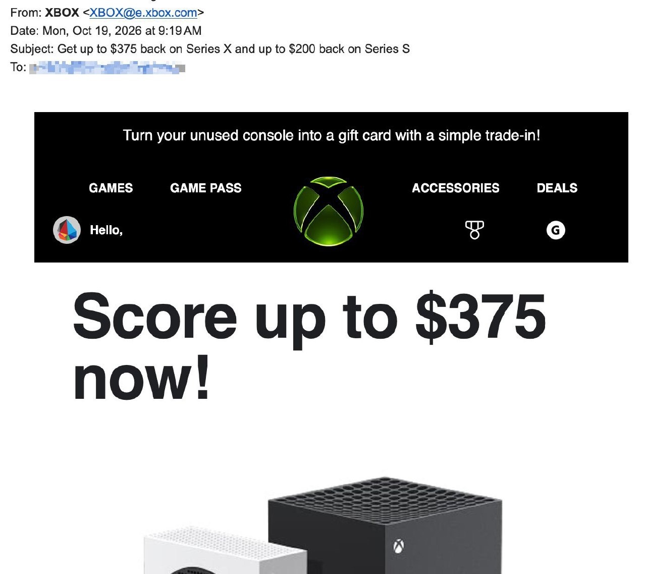 Microsoft is offering Xbox owners to get rid of their consoles. The company has begun sending emails to some users offer...