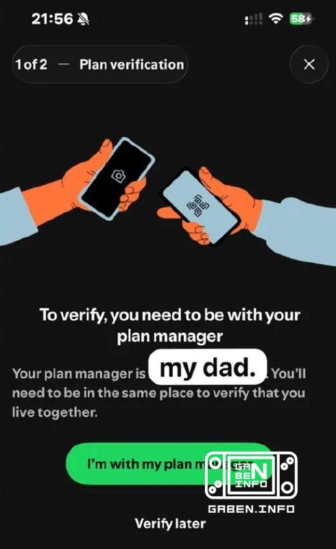 Yeah, well, the relatives live in the same house. Spotify has begun asking some users to confirm that all family fare us...