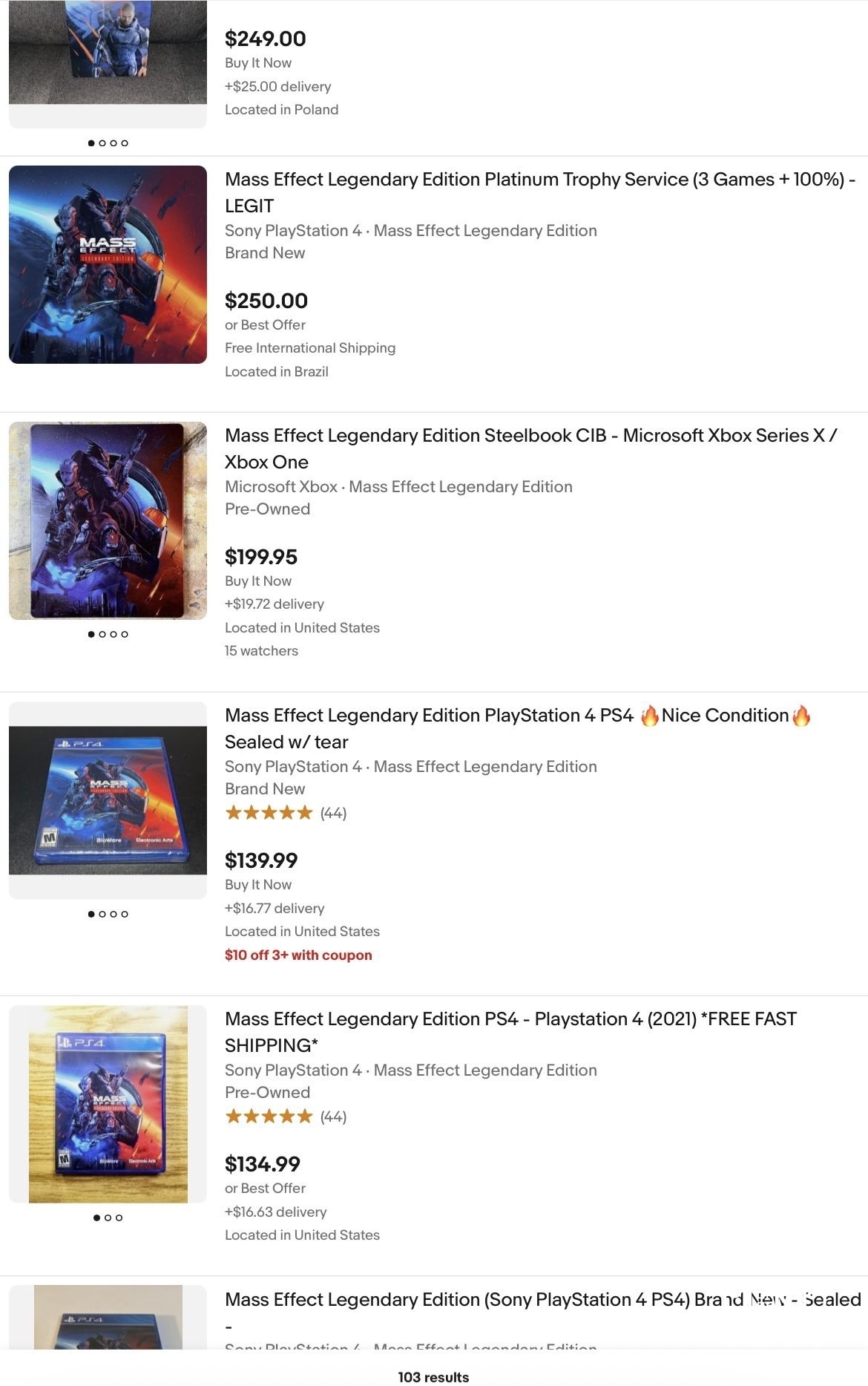 Following the news of BioWare's closure, the prices for physical copies of Mass Effect Legendary Edition have suddenly s...